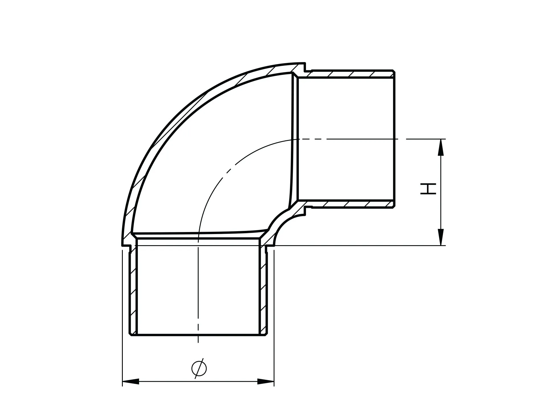 Coude 90° arrondi inox 304 – Image 2