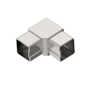 Coude inox 304 horizontal fixe 90° pour tube 40*40
