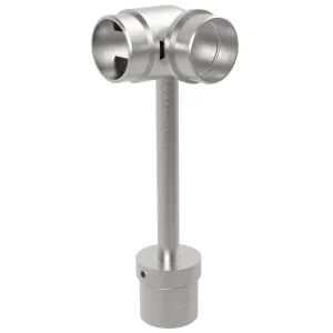 Support coude variable inox 304 pour ∅42.4mm - réglable en hauteur