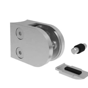 Pince verre inox 304  40*50 pour tube ∅42.4mm à talon