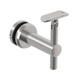 Support de main courante fixation contre un verre réglable à la pente  inox 304