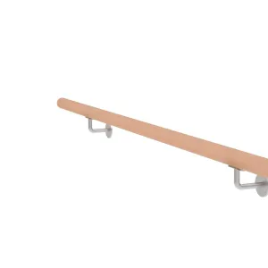 Kit main courante bois contre un mur avec platine