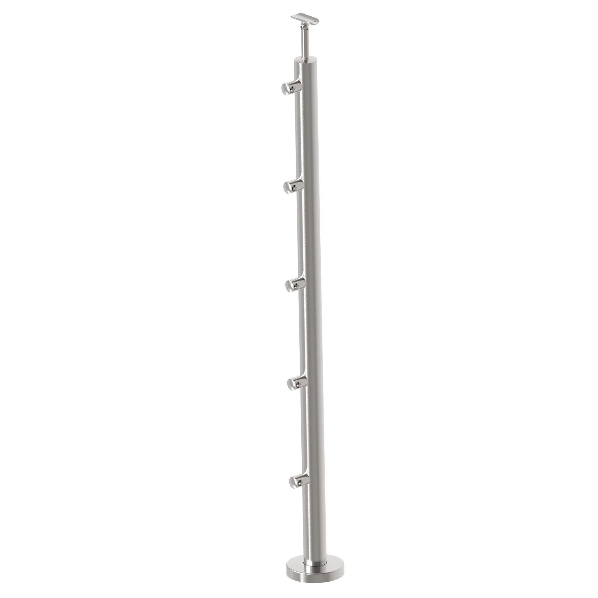 Poteaux ∅42.4mm inox pose à plat 5 barres ∅12mm