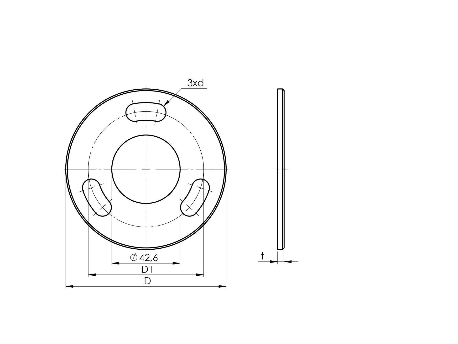 Platine de fixation inox 304 ∅100 à souder – Image 2