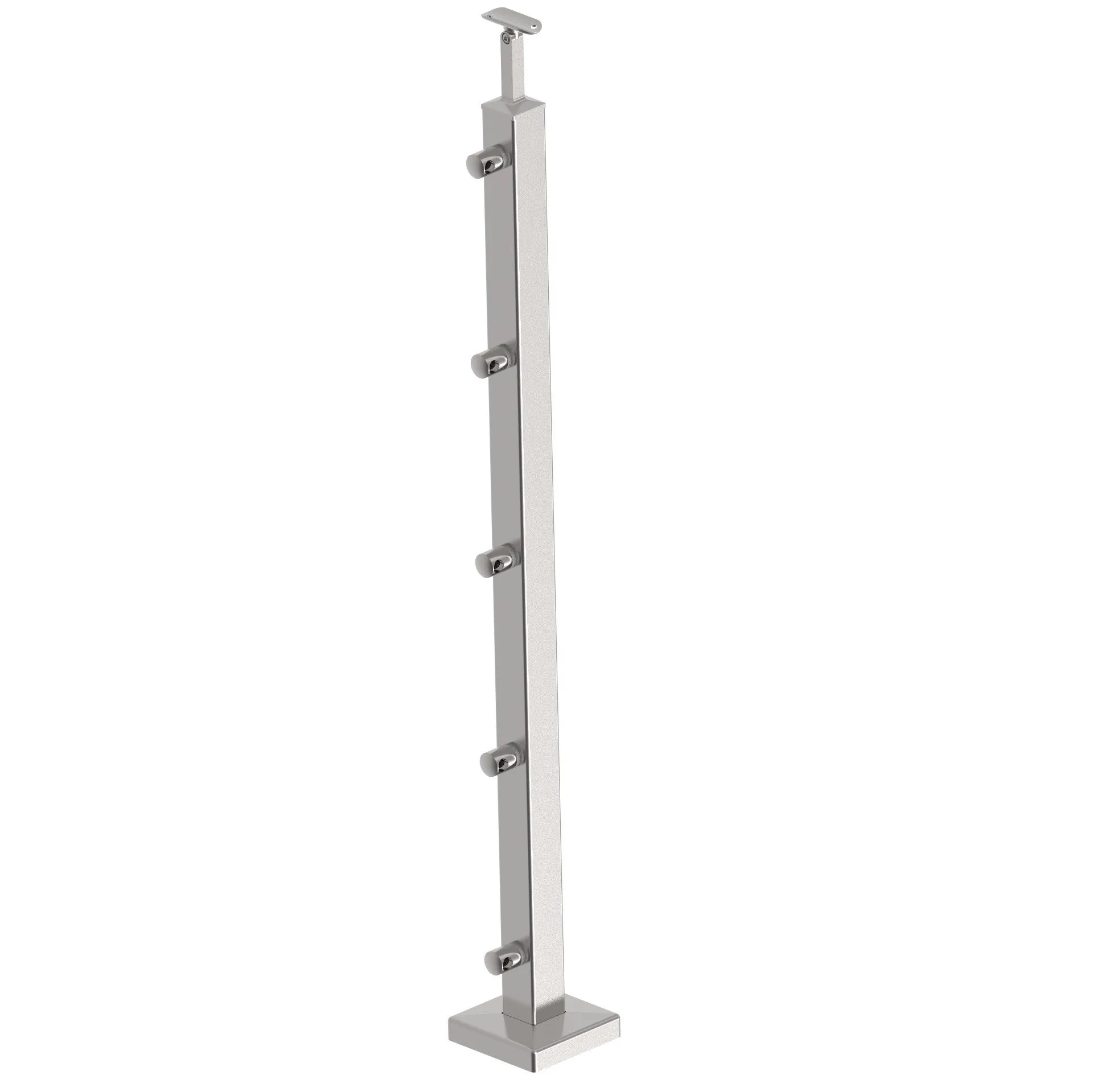Poteaux 40*40 inox 304 pose à plat 5 barres ∅12mm