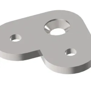 Platine 90° inox 304 pour tube plat